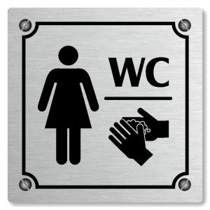 WC ženy, 118x118mm, stříbrná, Kansas